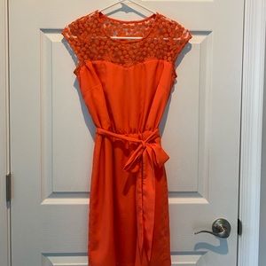 Orange Guess dress with tie belt